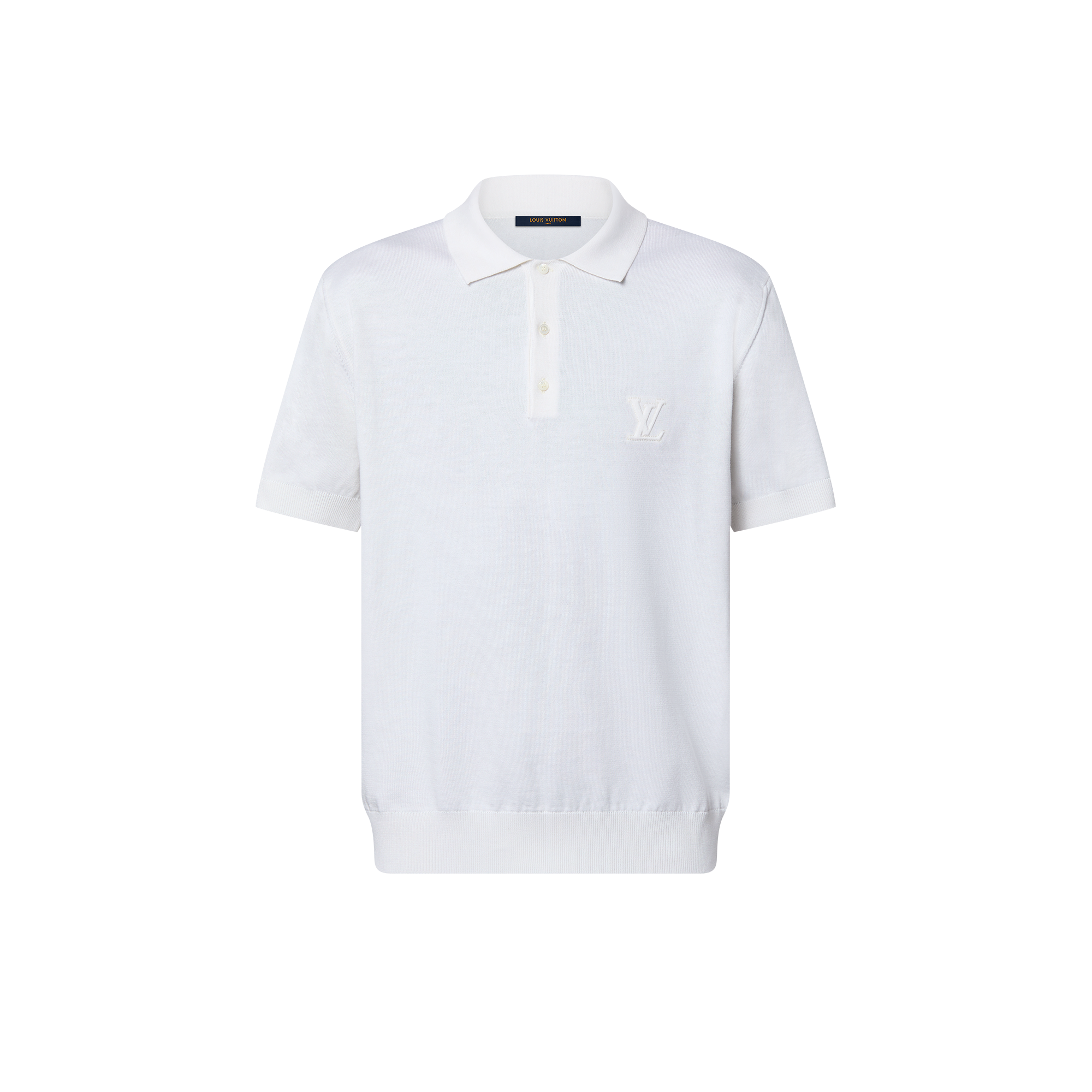 トップス Louis Vuitton knit polo shirt Camisa Polo de Manga Curta em Algodão com Assinatura Bordada